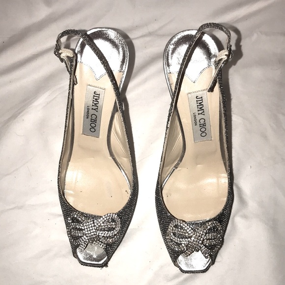 Jimmy Choo 38 1/2 EU Glitter/Silver - Picture 11 of 15